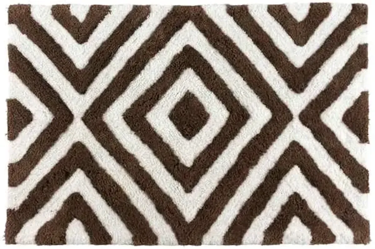 Brown Diamond Tufted Bath Rug, 20x30