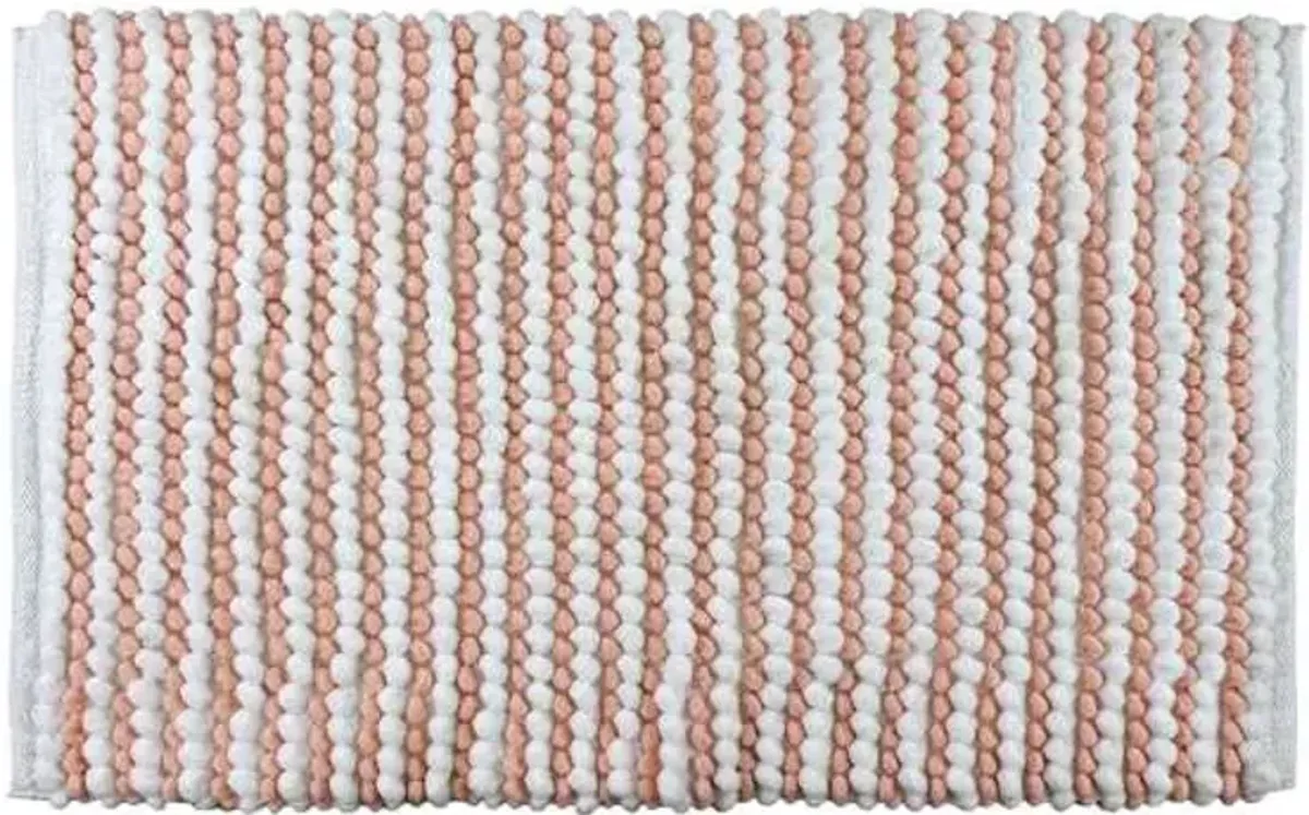 Pink Chenille Loop Cotton Bath Rug, 20x30