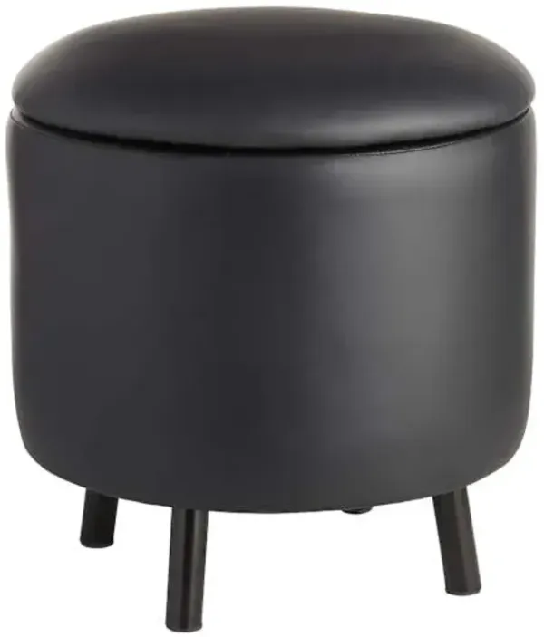 Crosby St. Andre Storage Ottoman, Black