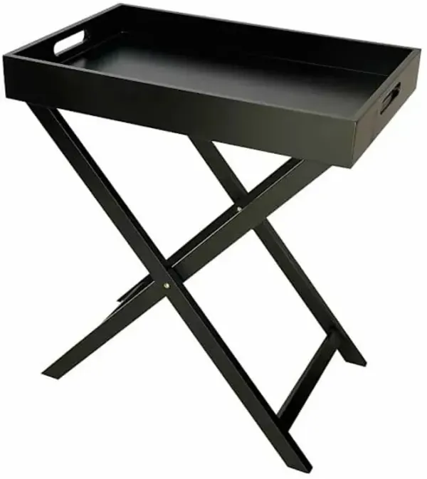 Laura Folding Tray Table - Black