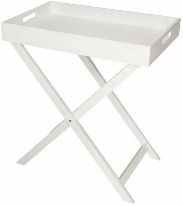Laura Folding Tray Table - White