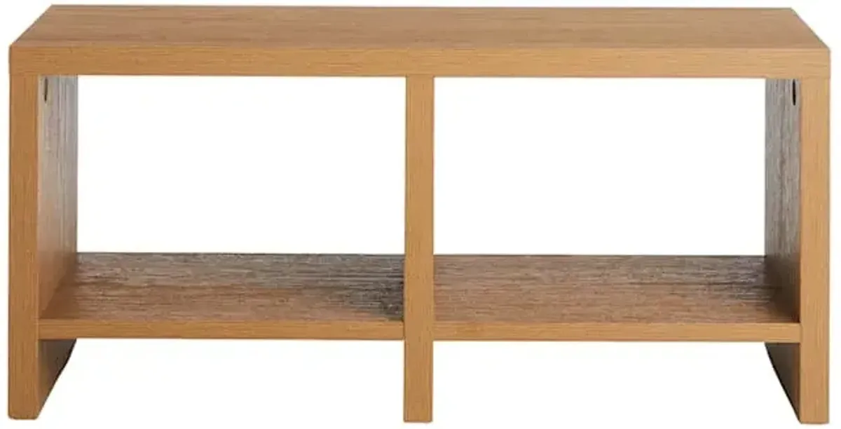 Hazel Cube Storage Bench - Rustic Natural Finish