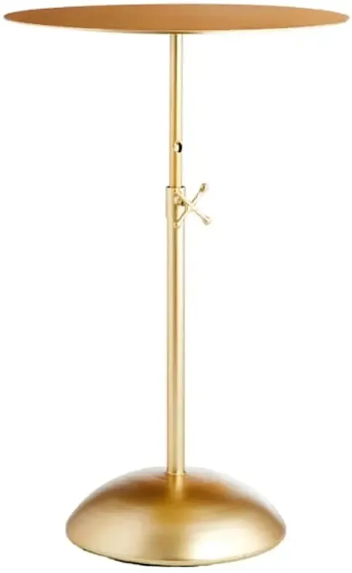 Bella Adjustable Metal Accent Table, Antique Gold Finish