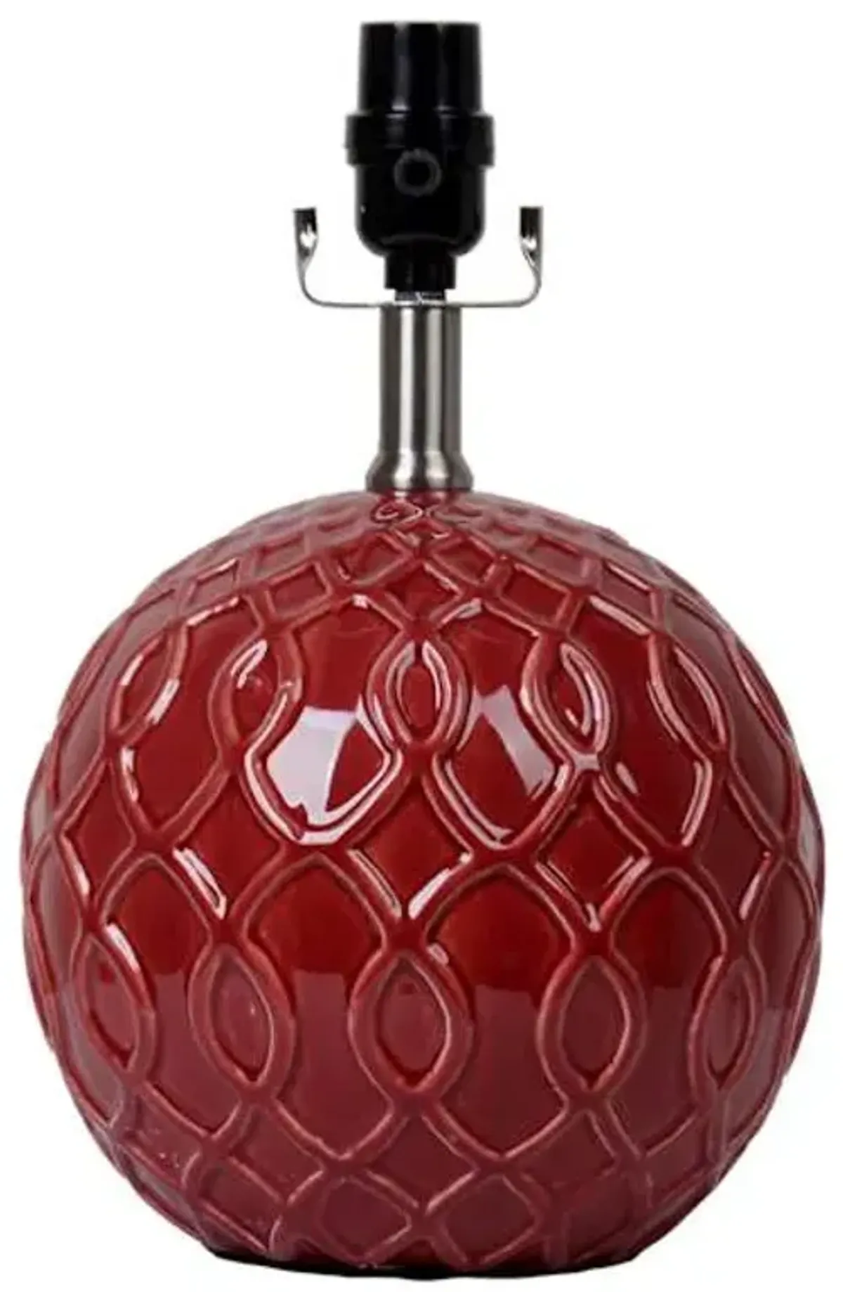 Red Ceramic Small Lamp Base, 14"