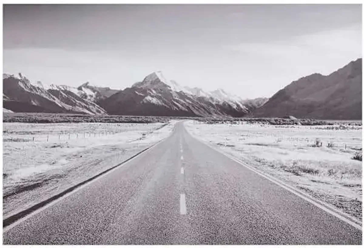 Black & White Road Canvas Wall Art, 26x24