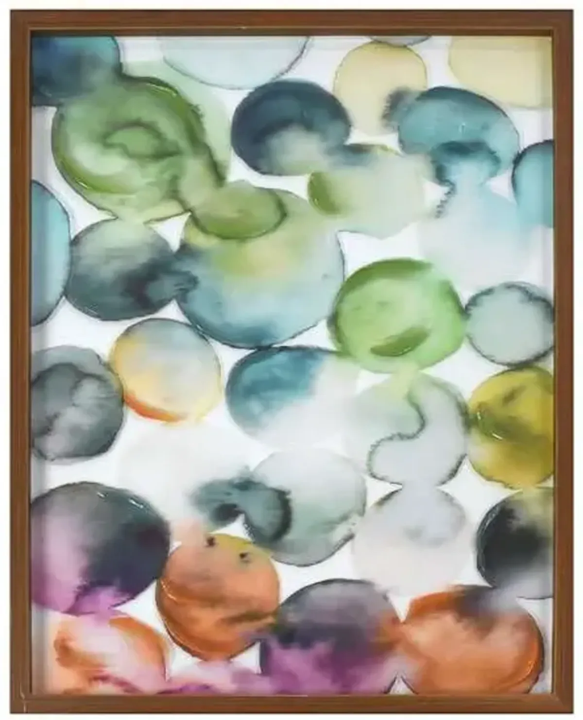 Glass Framed Colorful Abstract Print Wall Art, 16x20