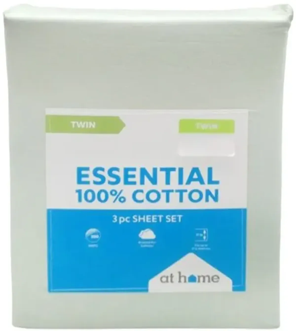 3-Piece Aqua 200 Thread Count Brushed Cotton Sheet Set, Twin/Twin XL