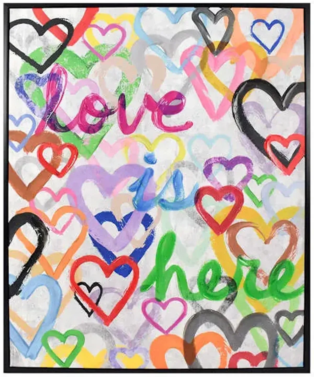Love Is Here Framed Canvas Wall Art, 23x29