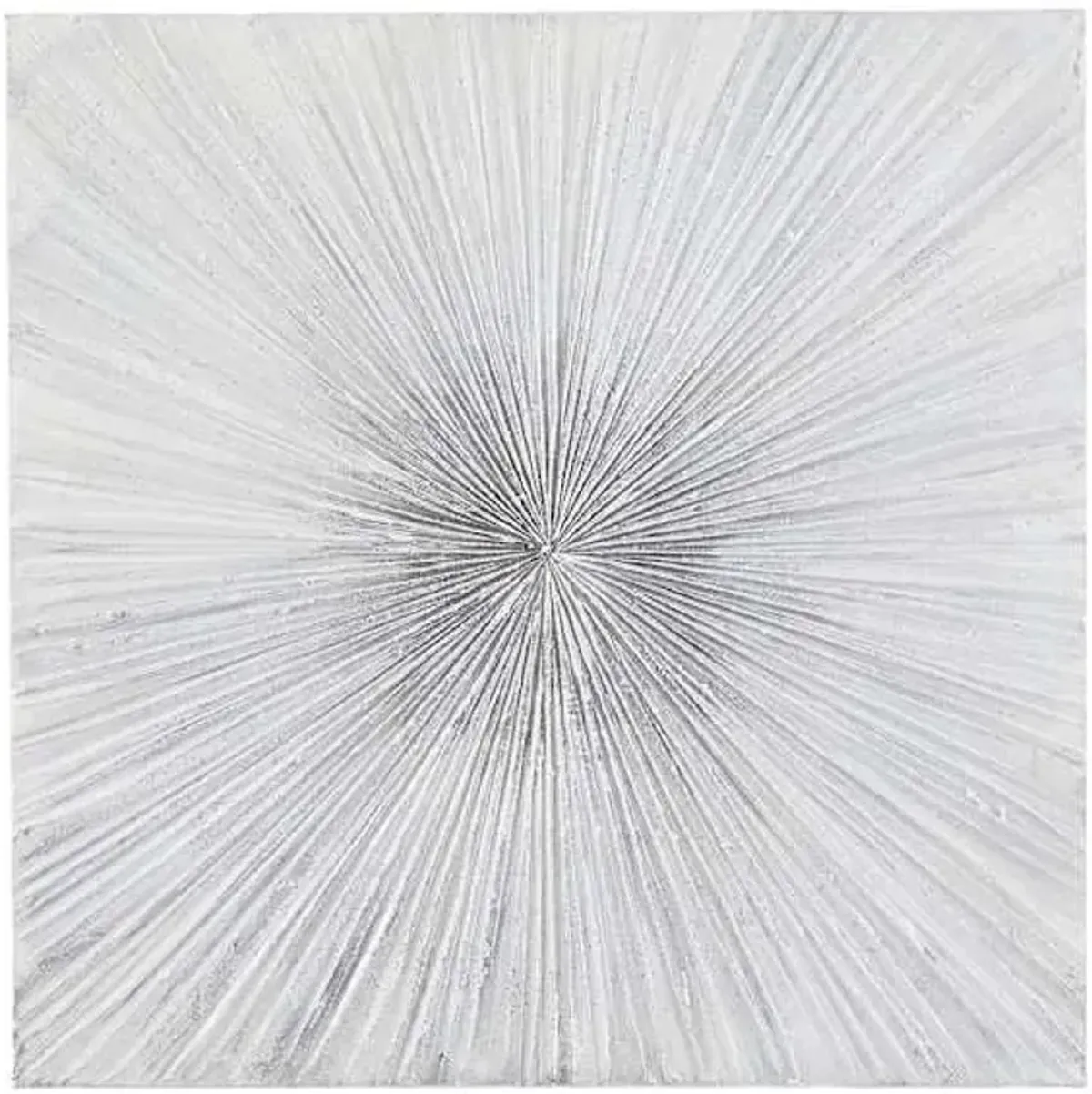 Found & Fable Silver Sunburst Canvas Wall Art, 24"