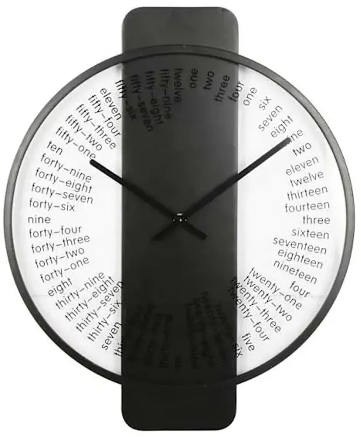 Crosby St. Glass Word Round Wall Clock, 15x19