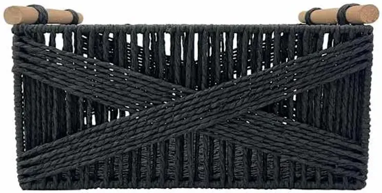 Black Paper Rope Basket, Large