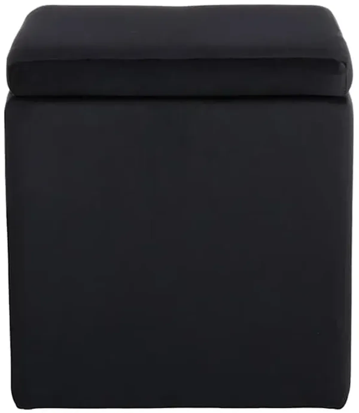 Hannah Square Storage Ottoman, Black