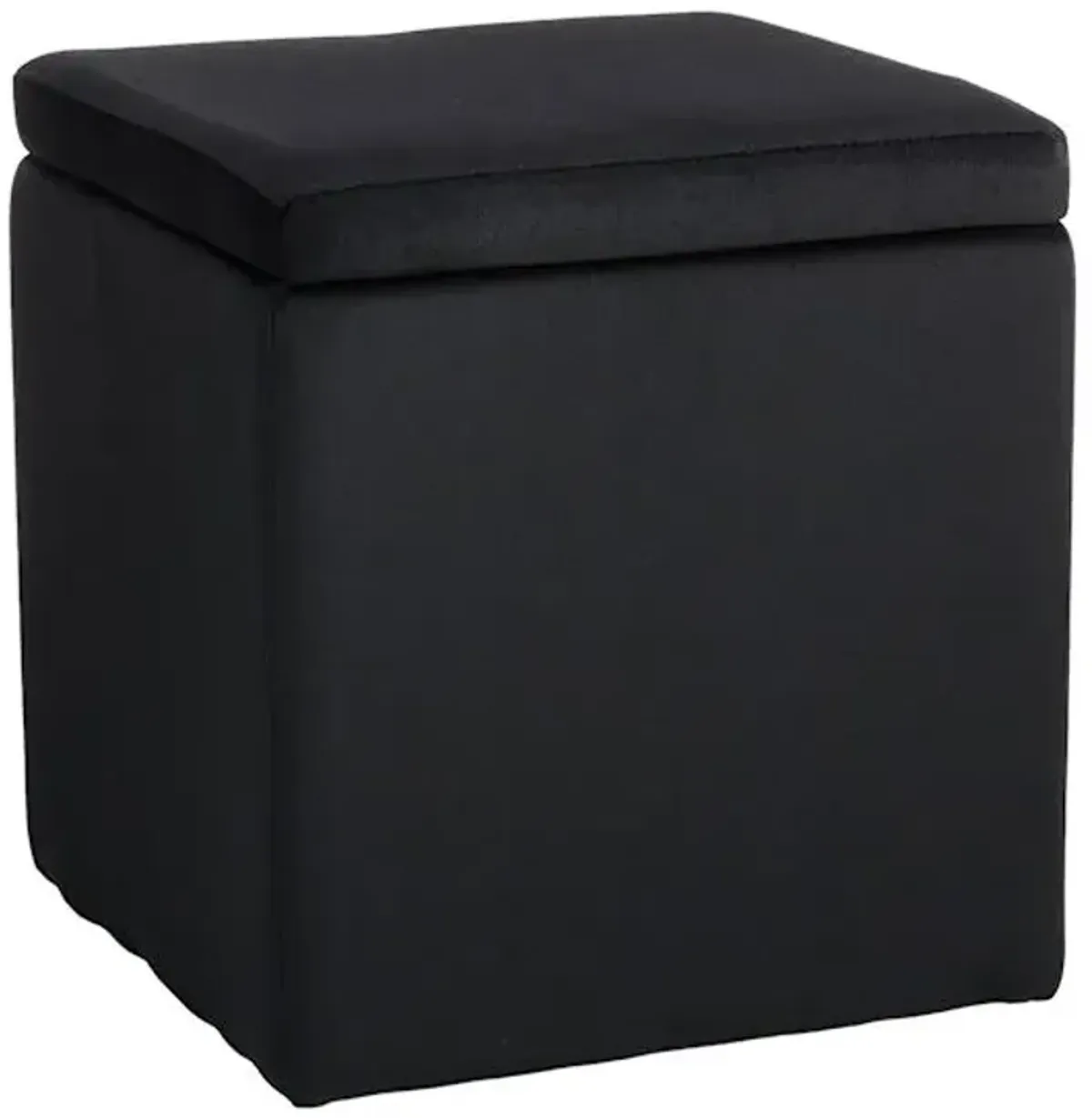 Hannah Square Storage Ottoman, Black