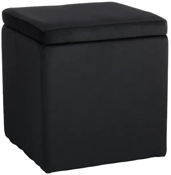 Hannah Square Storage Ottoman, Black
