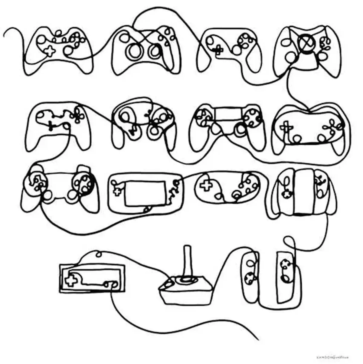 Gaming Controllers Canvas Wall Art, 12"