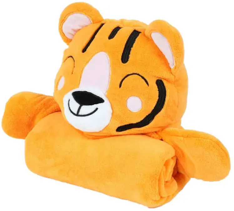 Tiny Dreamers At The Zoo Tiger Hooded Throw Blanket, 40x50