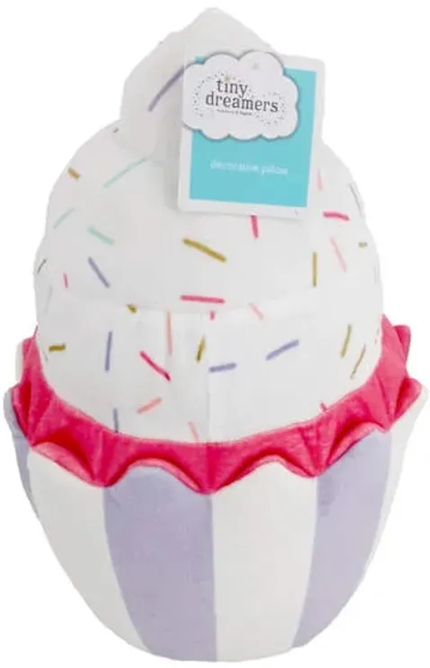 Tiny Dreamers Cupcake Shaped Pillow, 10x12