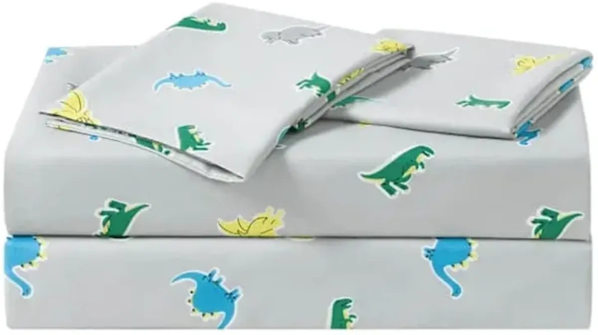 Tiny Dreamers 4-Piece Dinoskater Print Washed Microfiber Sheet Set, Full
