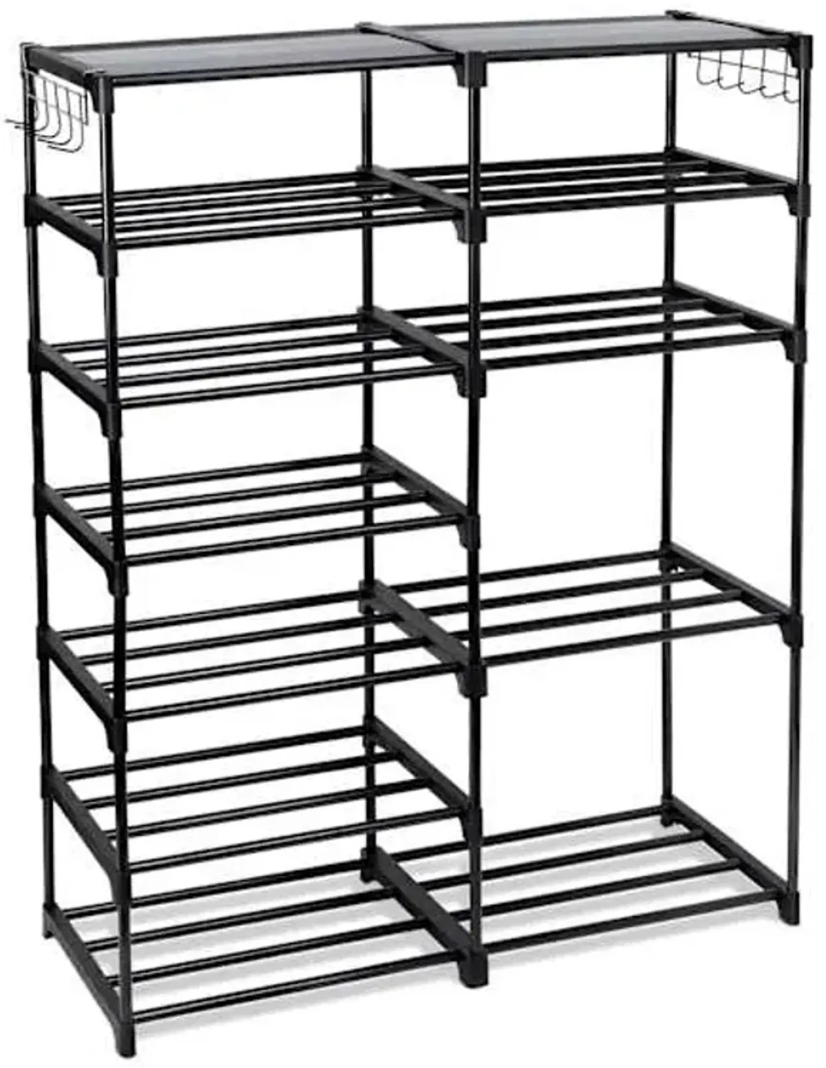 7-Tier Black Shoe Rack