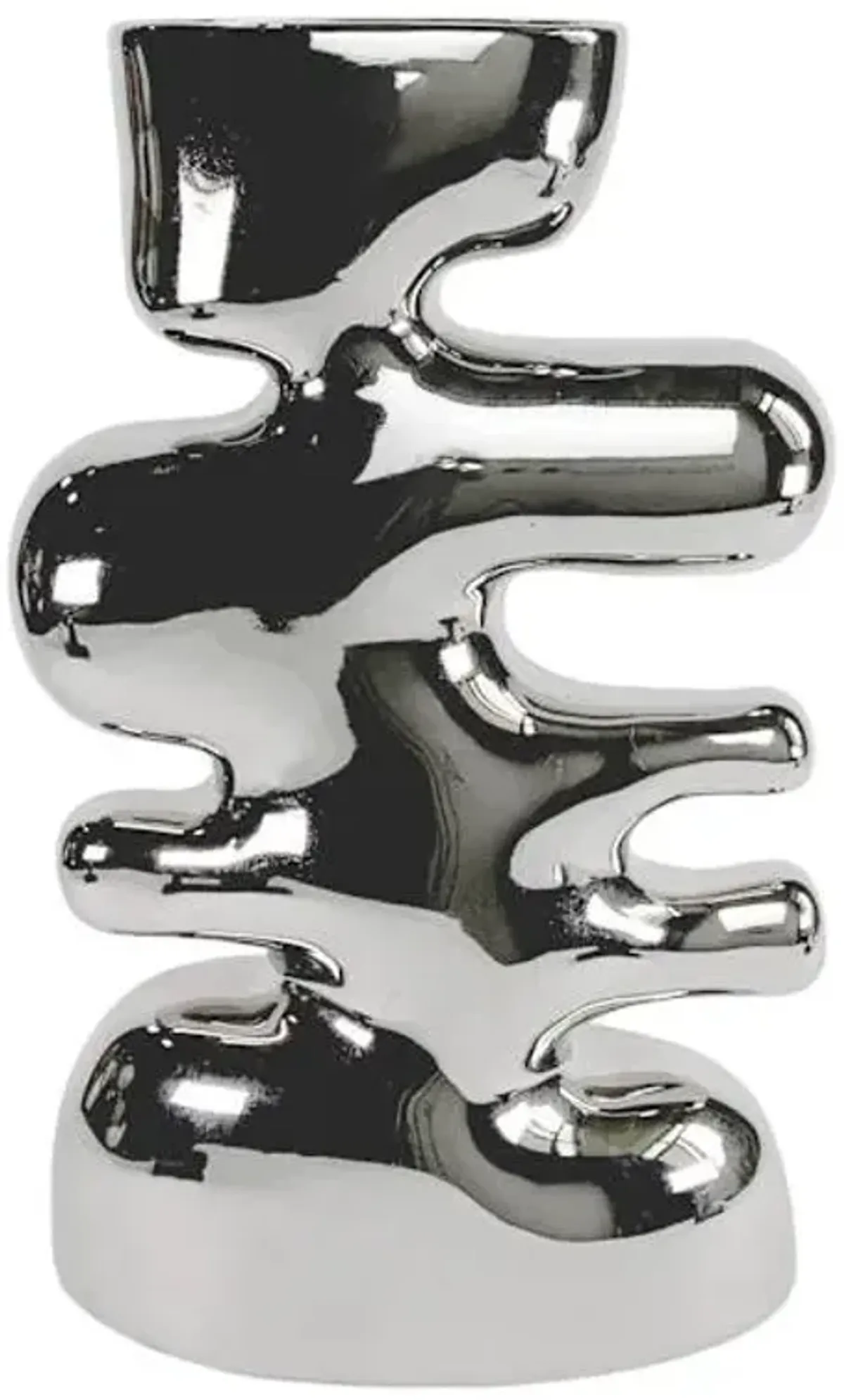 Crosby St. Silver Ceramic Vase, 11.6"