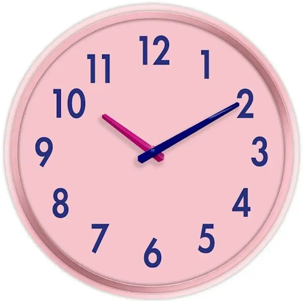 Pink Modern Round Wall Clock, 12"