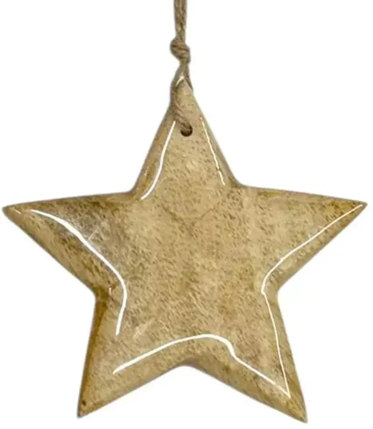 Natural Wood Star Ornament, 4"