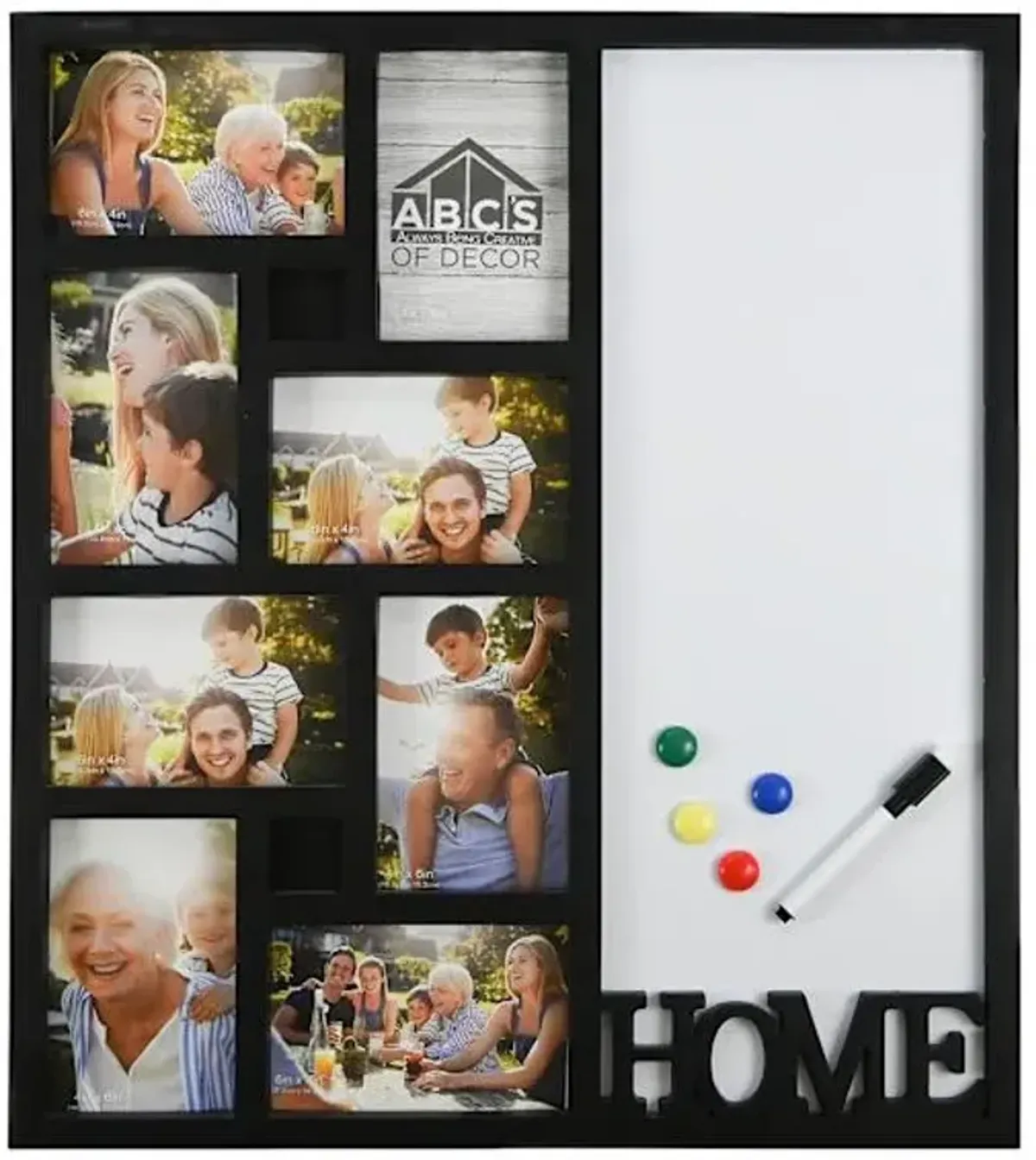 8-Opening White Board Collage Picture Frame, 18x21