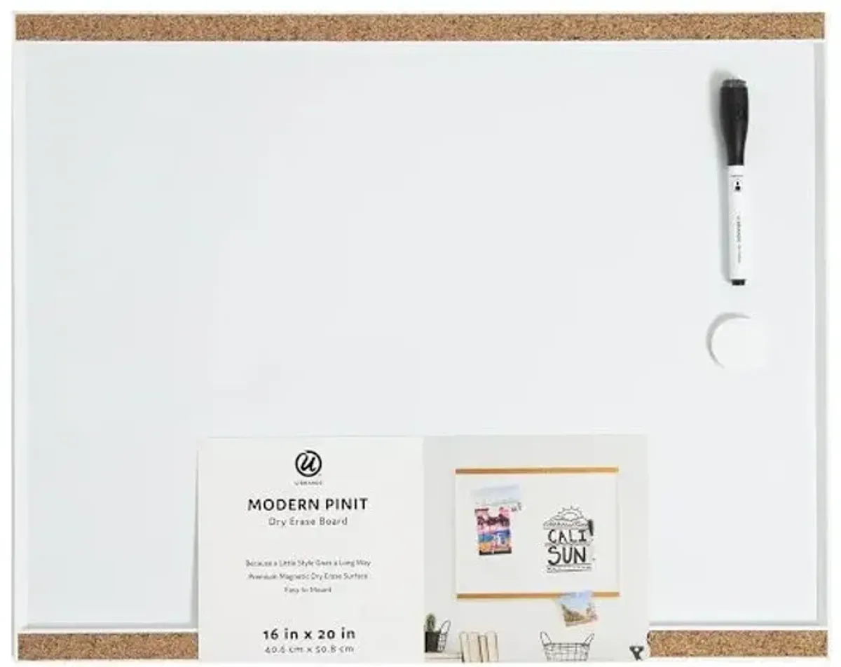 Modern Pinit Magnetic Dry Erase Board Frame, 16x20