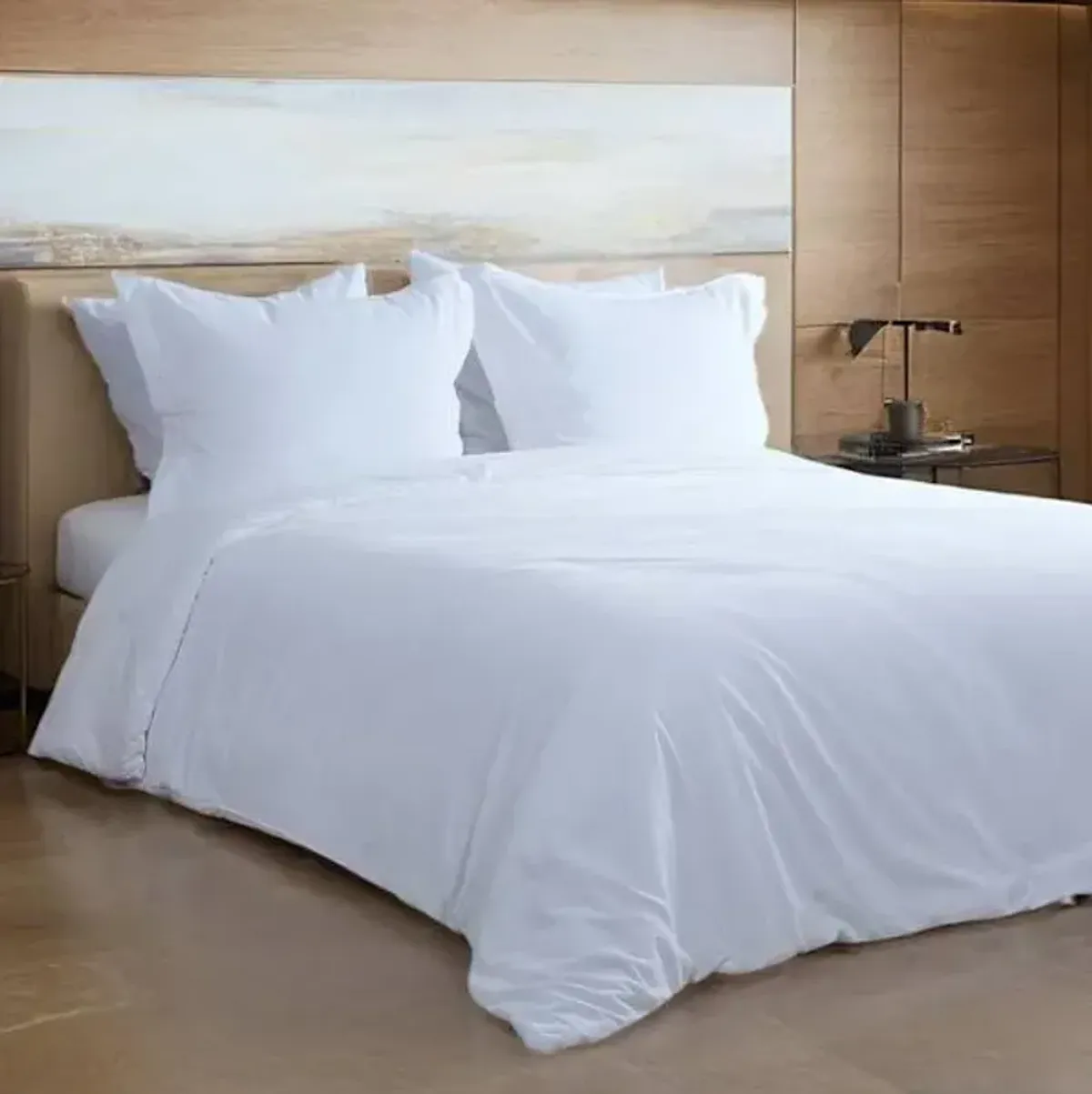3-Piece White Cotton Velvet Comforter Set, Full/Queen