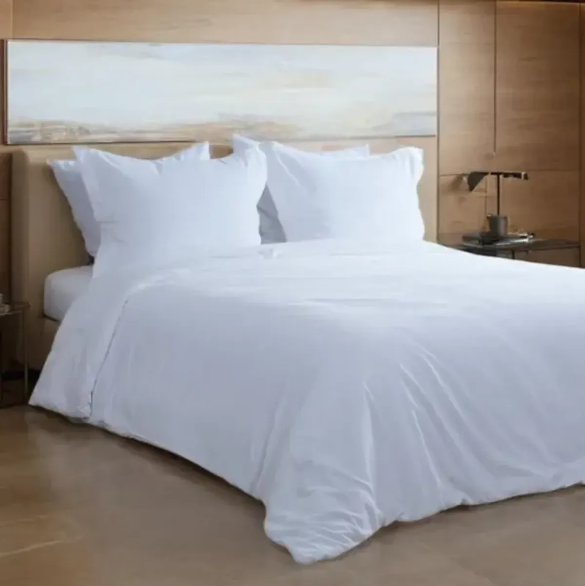 3-Piece White Cotton Velvet Comforter Set, King