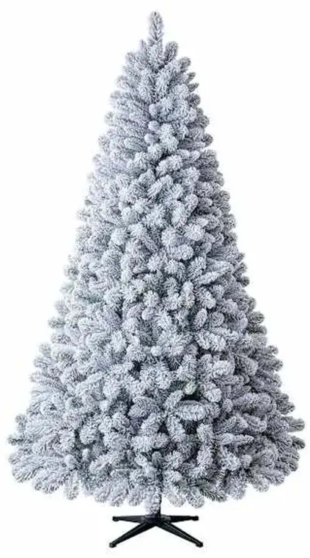 (B15) Unlit Flocked Nordmann Fir Christmas Tree, 7.5'