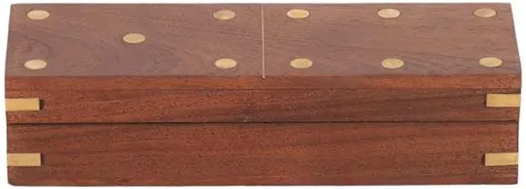 Brown Dominoes Wooden Game Box, 8x3