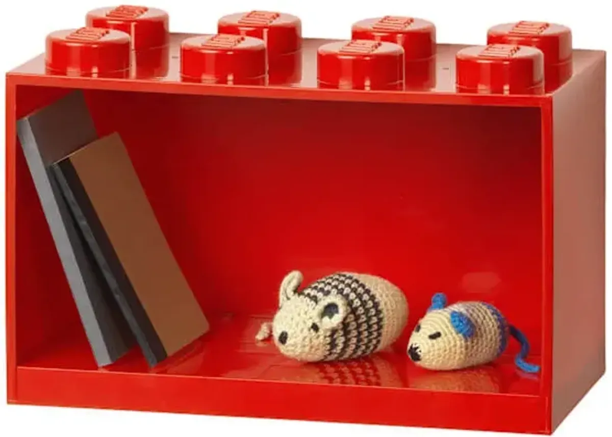 8-Knobs Red Lego Brick Shelf, 13x6