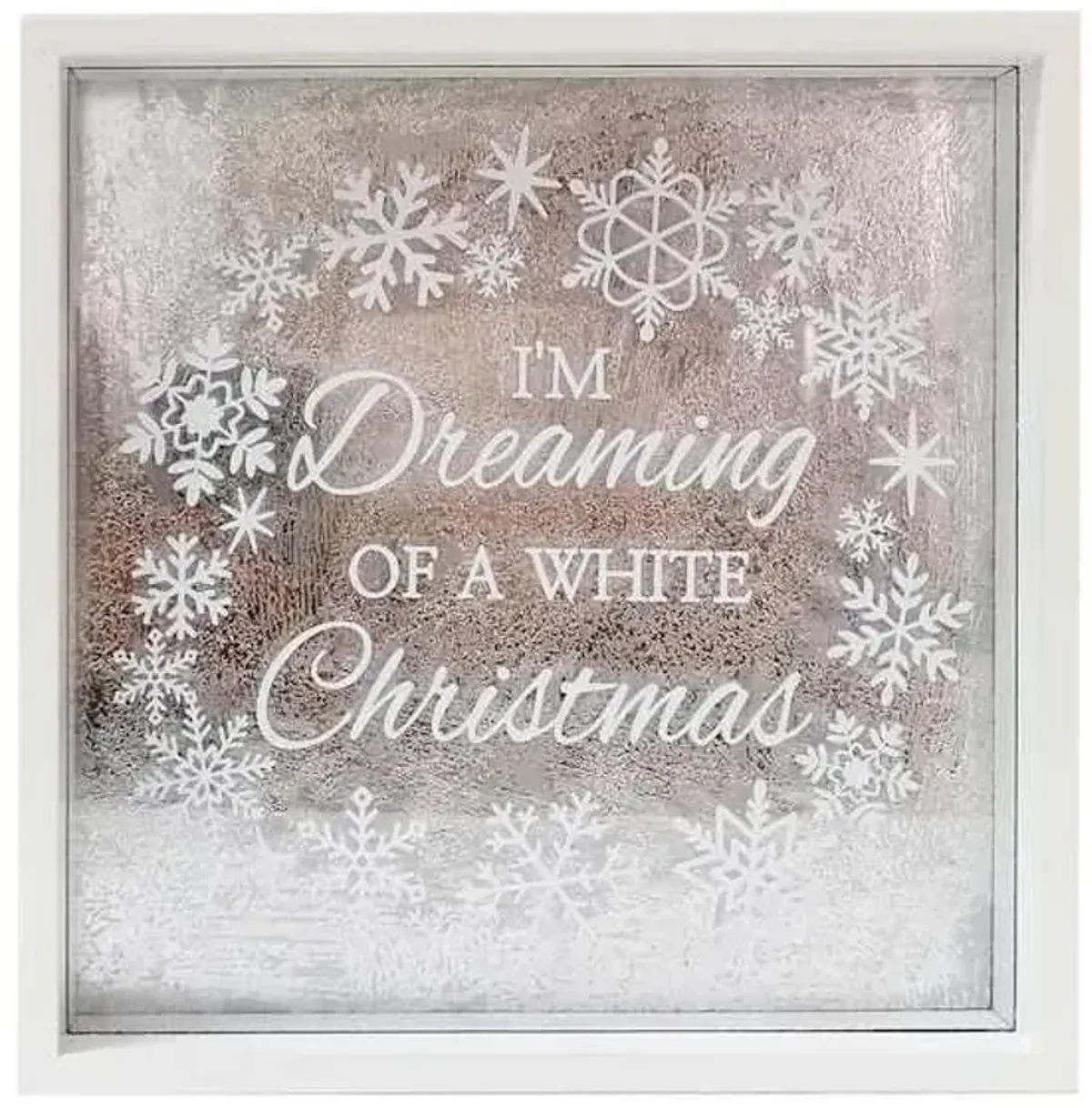 Silver Dreaming of a White Christmas Sign, 9.5"