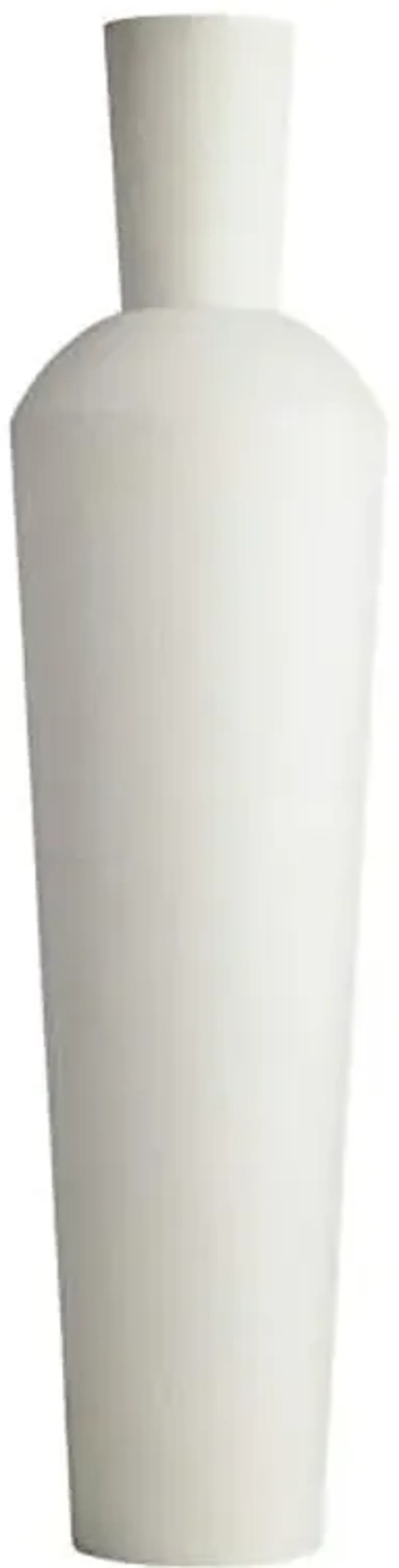 White Oversized Metal Bottle Vase, 36"