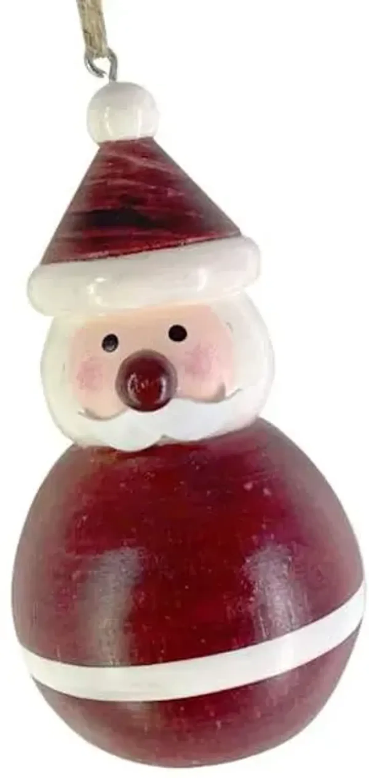 Wooden Santa Ornament, 4"