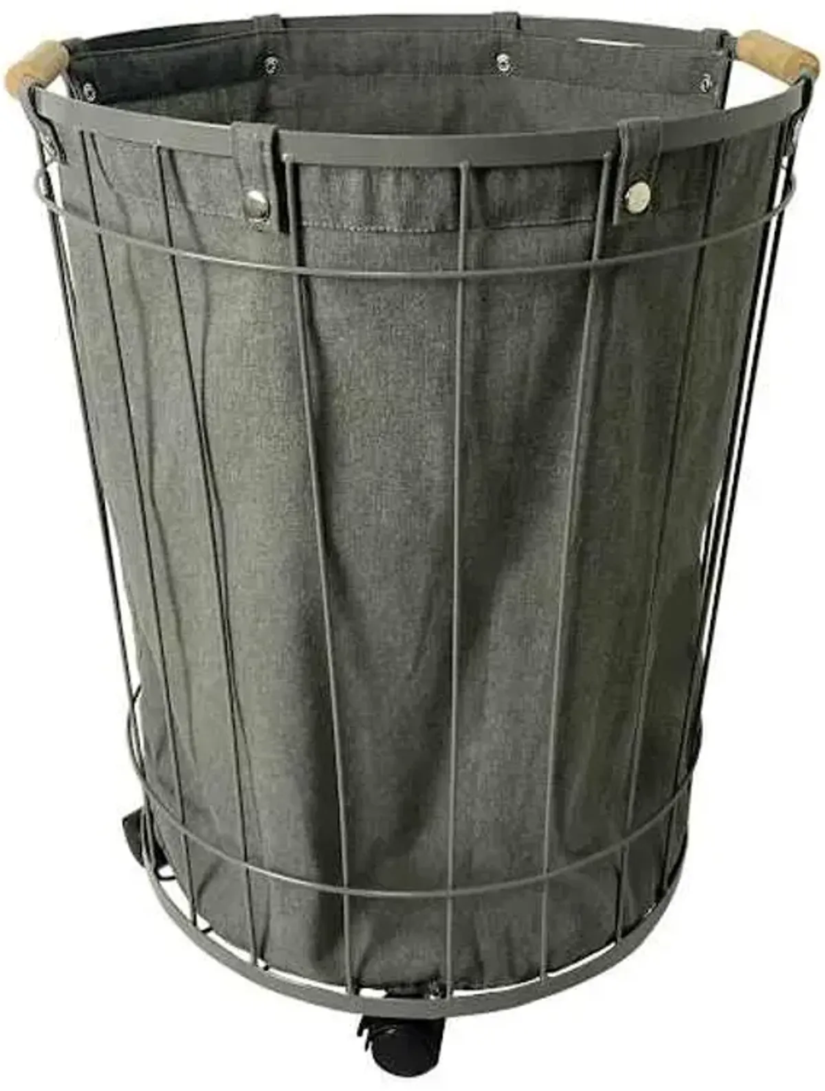 Rolling Wire Hamper, Grey