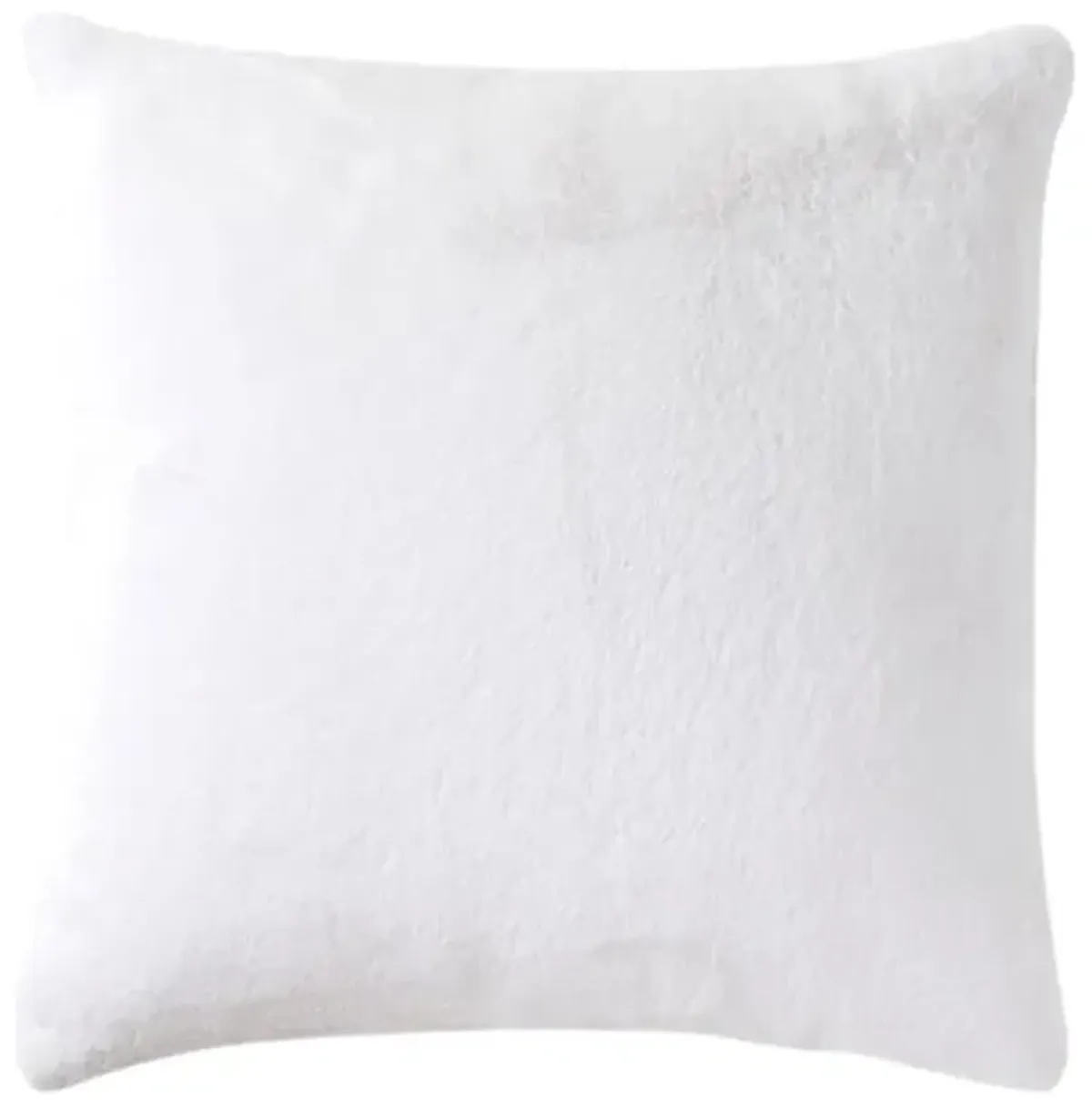 Bristol White Faux Fur Throw Pillow, 24"