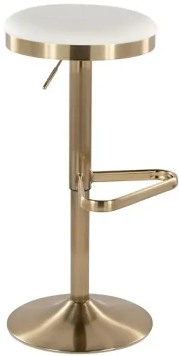 Providence Bailey Adjustable Swivel Barstool, Gold