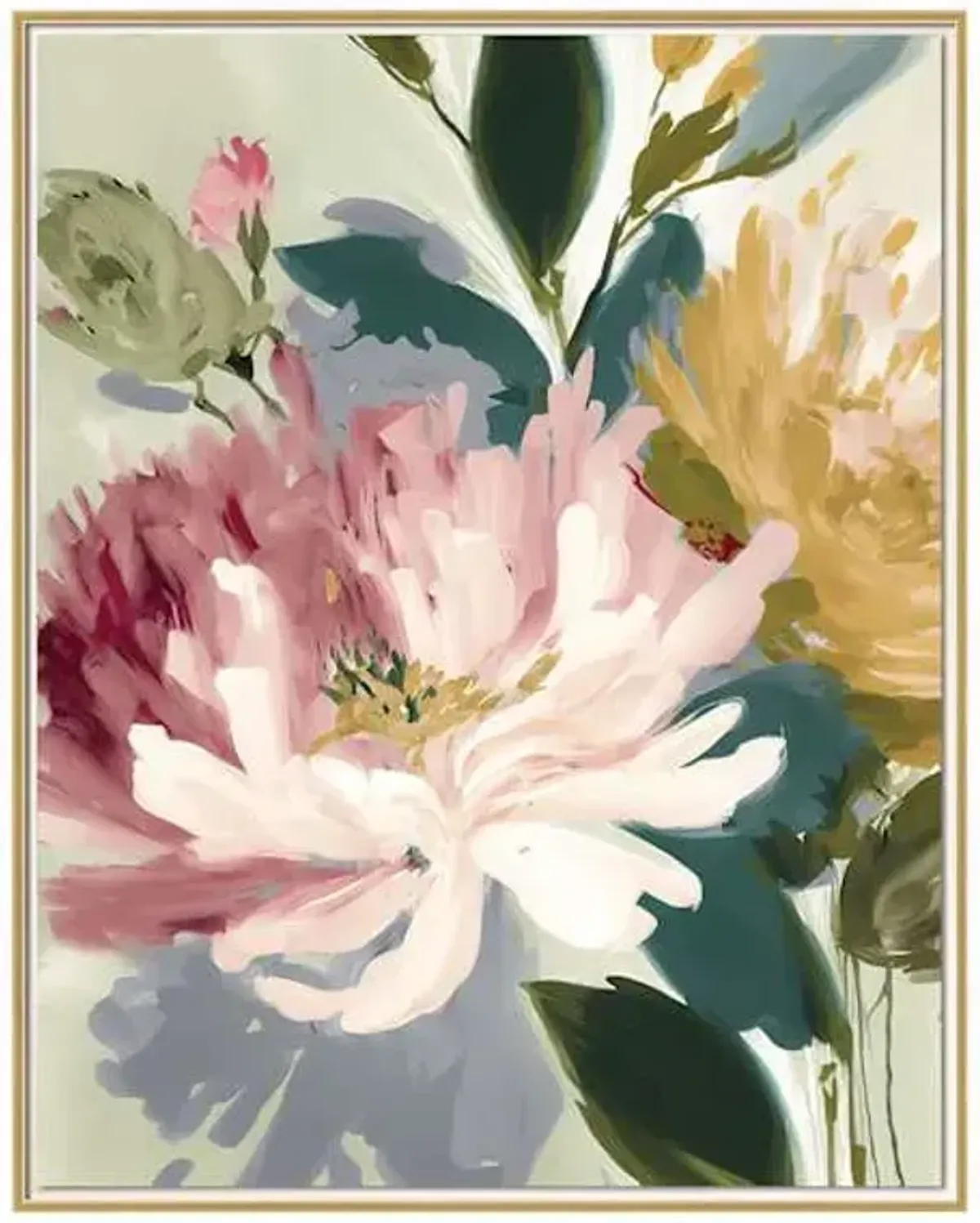 Framed Floral Canvas Wall Art, 25x37