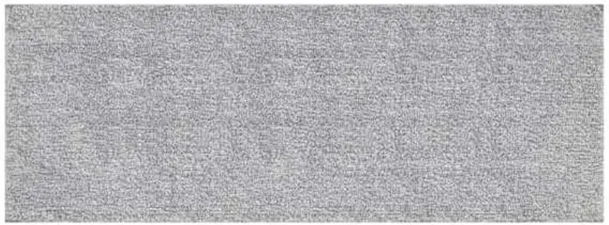 Striped Light Grey & White Bath Runner, 22x60