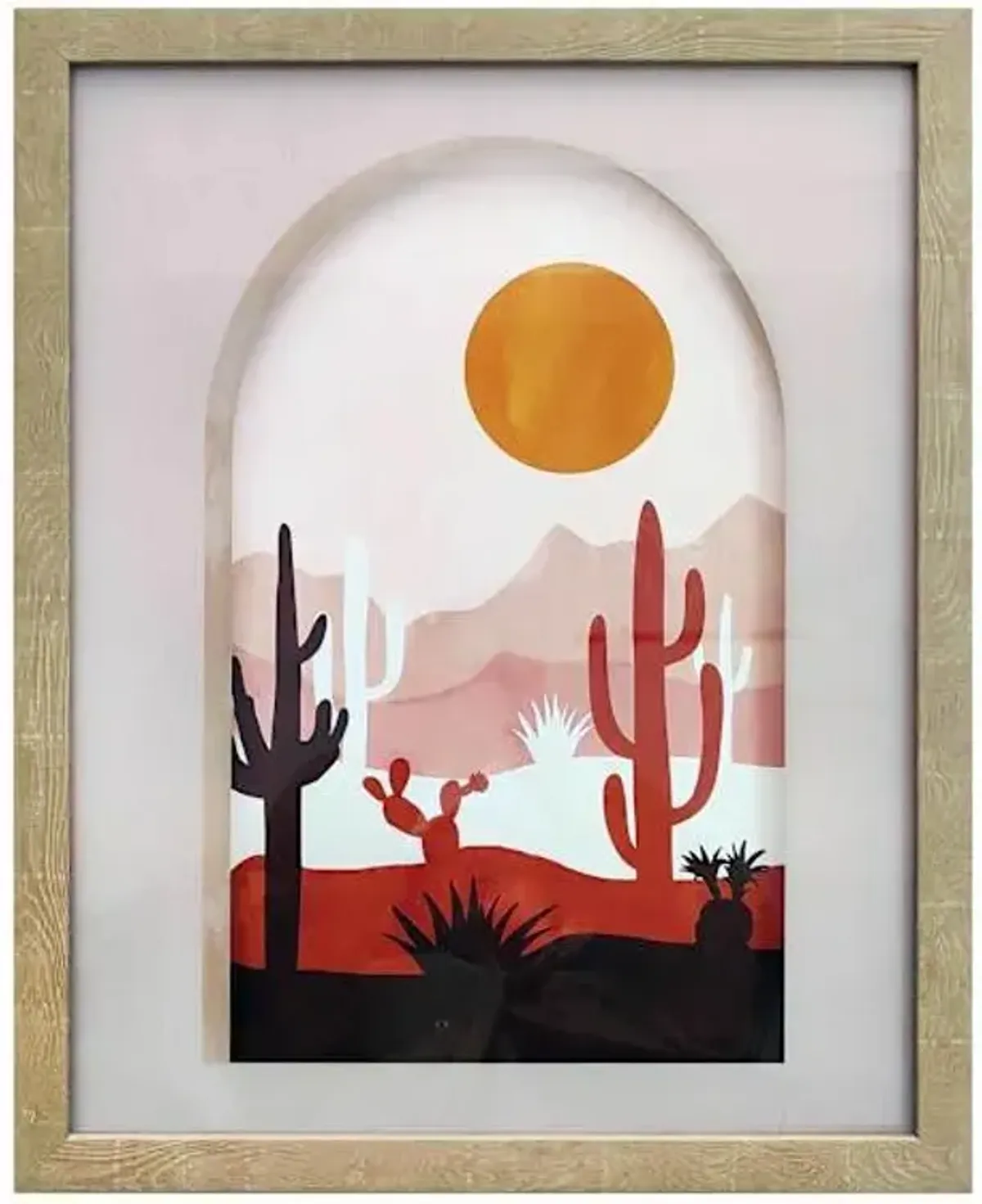 Soul Searcher Glass Framed Desert Sierra Print Wall Art, 17"