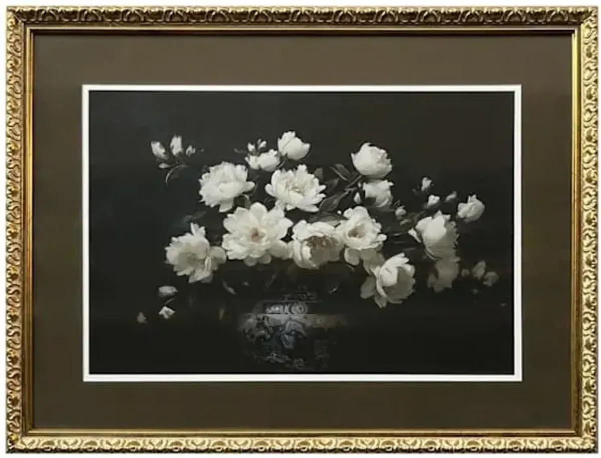 Glass Framed Floral in The Dark Wall Art, 21x27