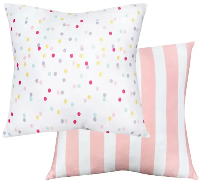 Tiny Dreamers 2-Pack Confetti & Cabana Striped Throw Pillows, 14"