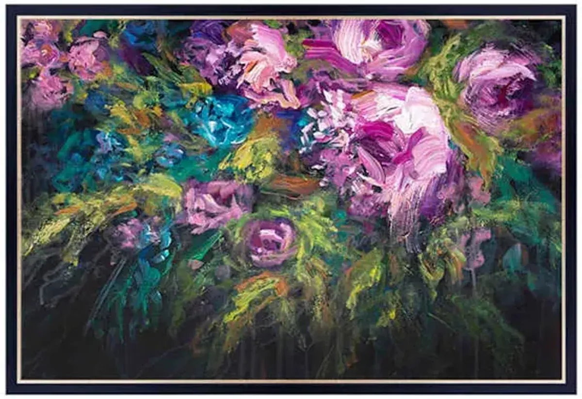 Framed Dark Floral II Canvas Wall Art, 38x26