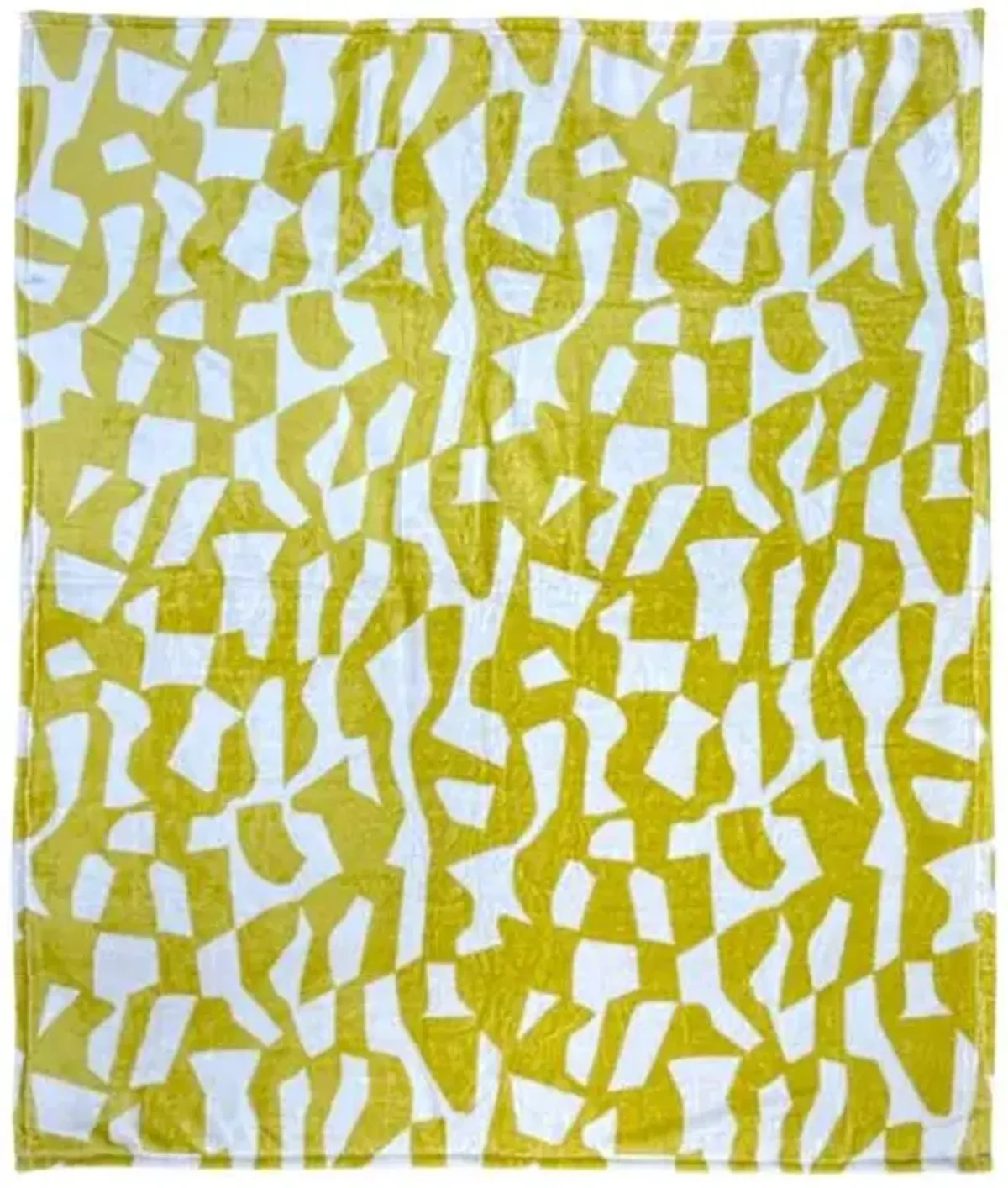 Crosby St. Yellow Abstract Micro Plush Throw Blanket, 50x60