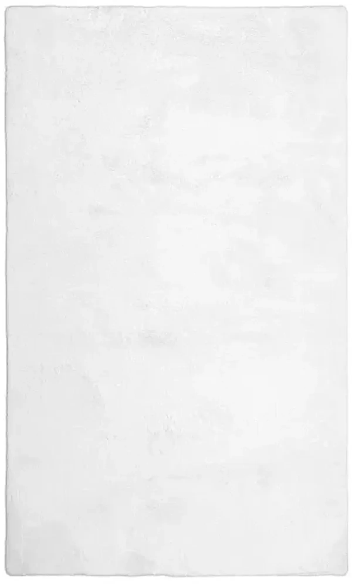 White Faux Rabbit Fur Accent Rug, 27x45