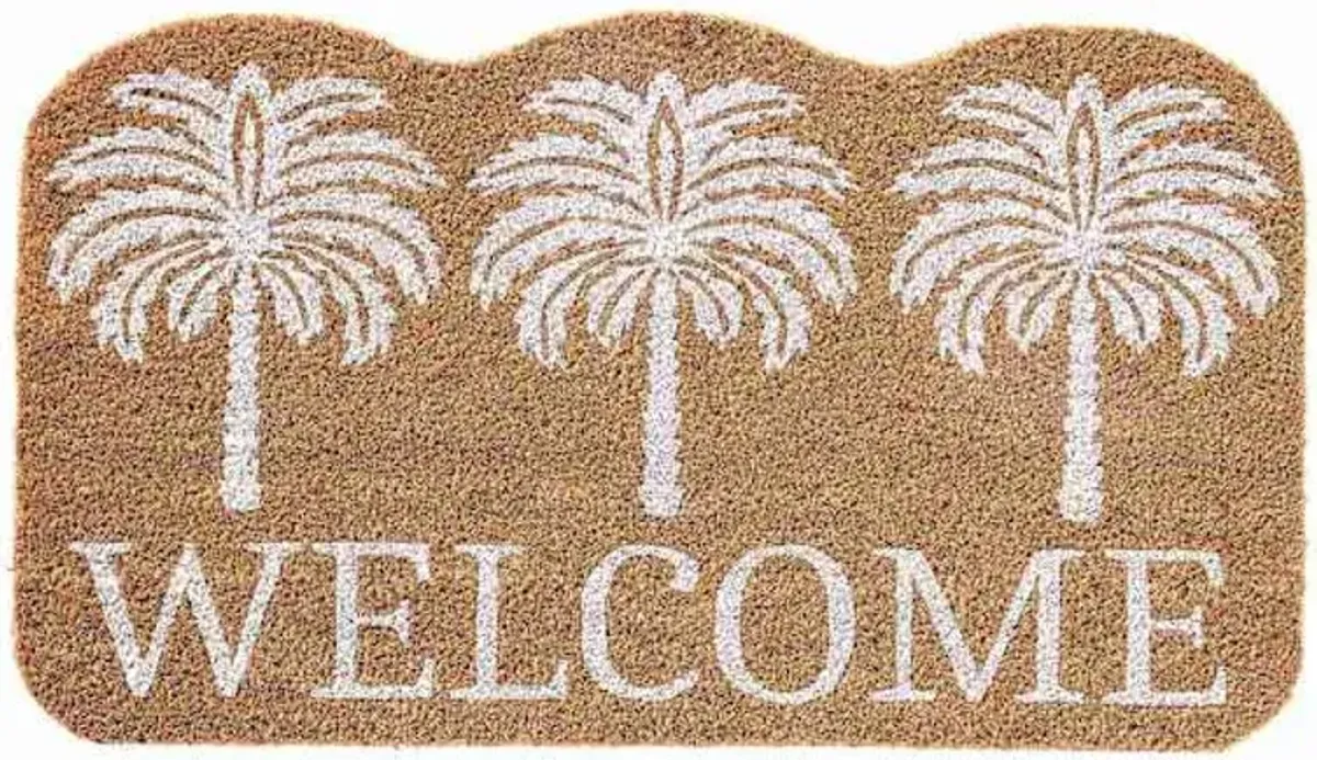 Welcome Palm Trees Coir Mat, 18x30