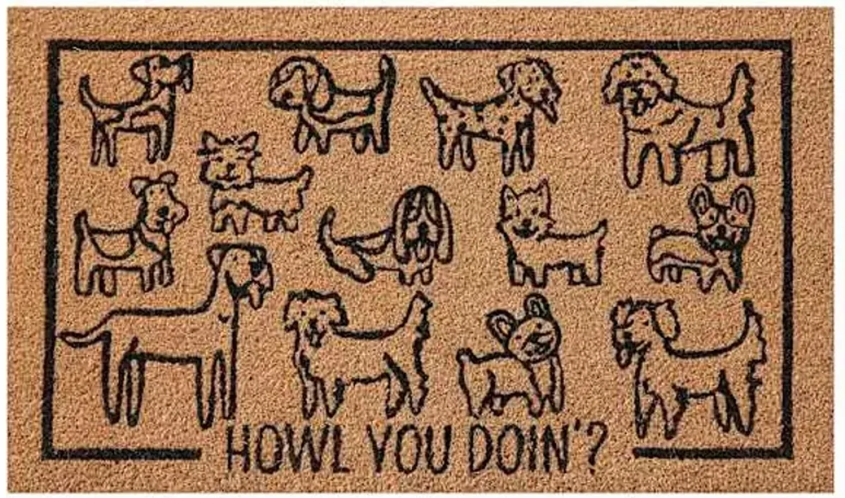 Howl You Doin Dogs Coir Mat, 18x30