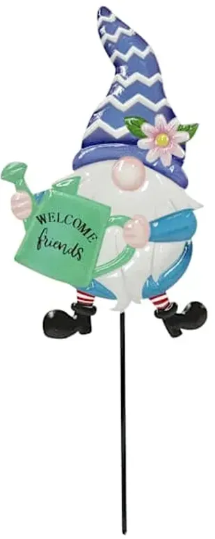 Welcome Friends Gnome Yard Pick, 11.5"